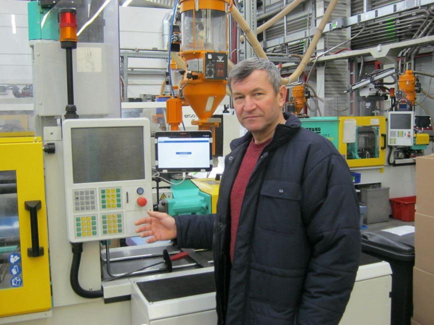 Микола Черінько на лінії виробництва Schroeder + Heidler GmbH