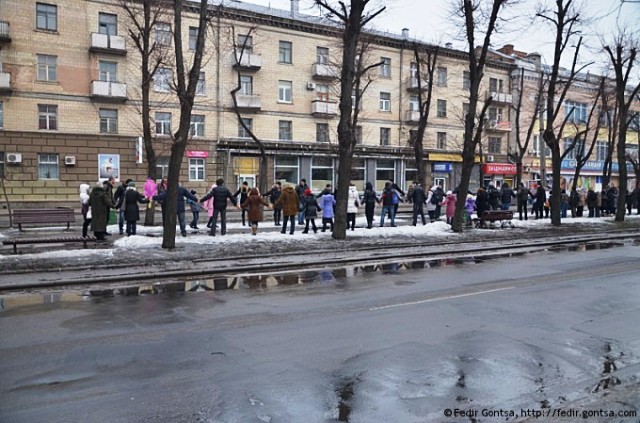 Зелений ланцюг у Черкасах “Вбережемо каштанову алею від сокири!” (фото Федора Гонци)